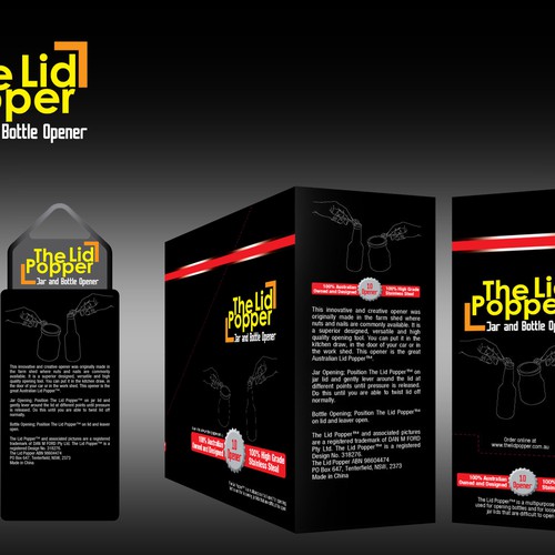 The Lid Popper  (jar and bottle opener) needs packaging Design by Rumon79