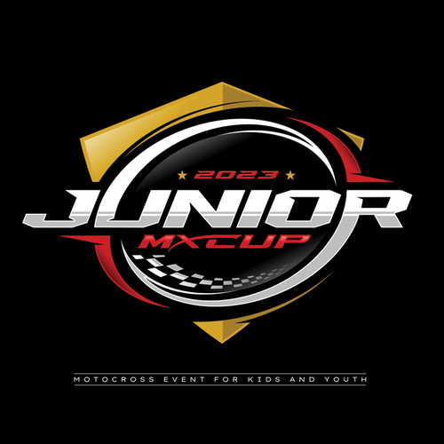 Logo for “Juniors MX Cup”. 3days motocross with your kids. Design by bomba