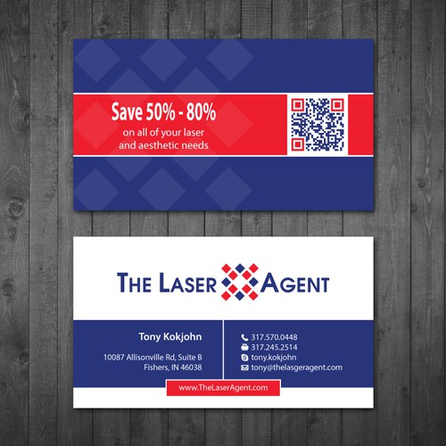 Create a modern, memorable business card for The Laser Agent! Design by Tcmenk