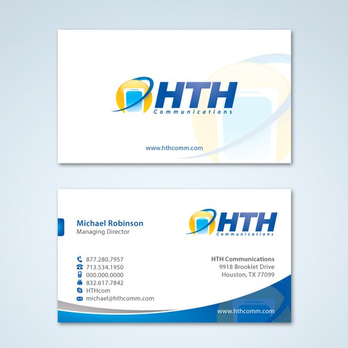 Business Card for HTH Communications Design by Tcmenk