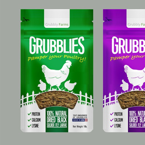 Awesome package needed for pet chicken treats! Design réalisé par Recreo Studio