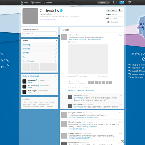 Twitter Background for F1000 global pharma company Réalisé par SRSgraphicdesign