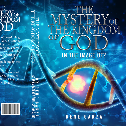 Wrap around book cover depicting good and evil in the DNA Design by H-Izz Design