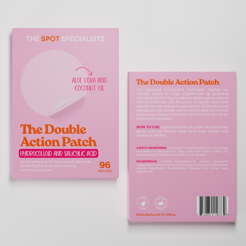 Pimple Patch PACKAGING to appeal to FEMALE BEAUTY user Design by Tamara.D