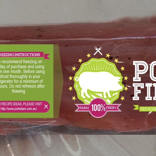 Create a striking top product label for a pork fillet product Design by April Anny