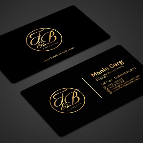 コンペ「Black & Metallic Gold Business Cards」のデザイン by Seerat Razzakiさん 