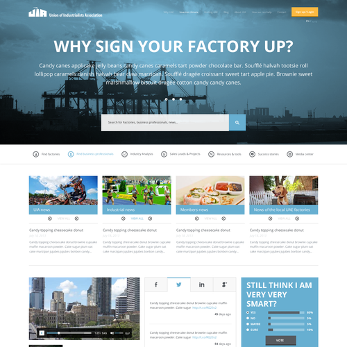 $3000 GUARANTEED !! ****** Just a "homepage" design for the Industrialists Association Diseño de Filip ⭐️