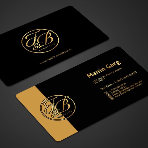 Black & Metallic Gold Business Cards Design by Seerat Razzaki