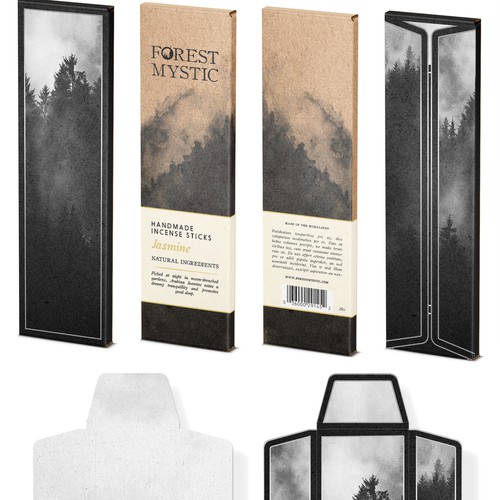 Mystical and elegant packaging for handmade natural incense Diseño de bcra