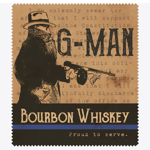 G-Man Whiskey Is seeking a distinctive design for our new brand. Design by Windmill Designer™