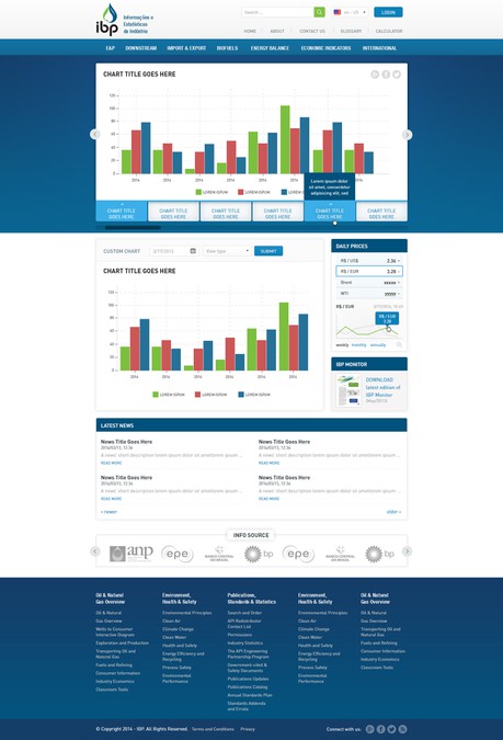 Redesign for an economic information system website | Web page design ...