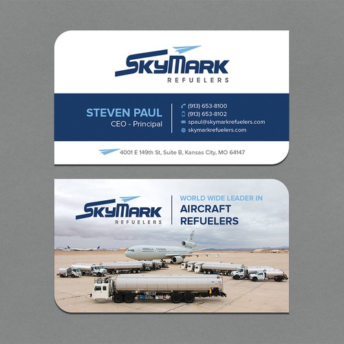 Need business card redesign for Aircraft Truck Fueling company Design by CurveSky™ ☑️