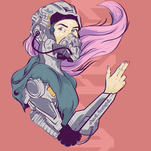 Illustrate a Sci-Fi girl, take over the universe! Design by Kroks