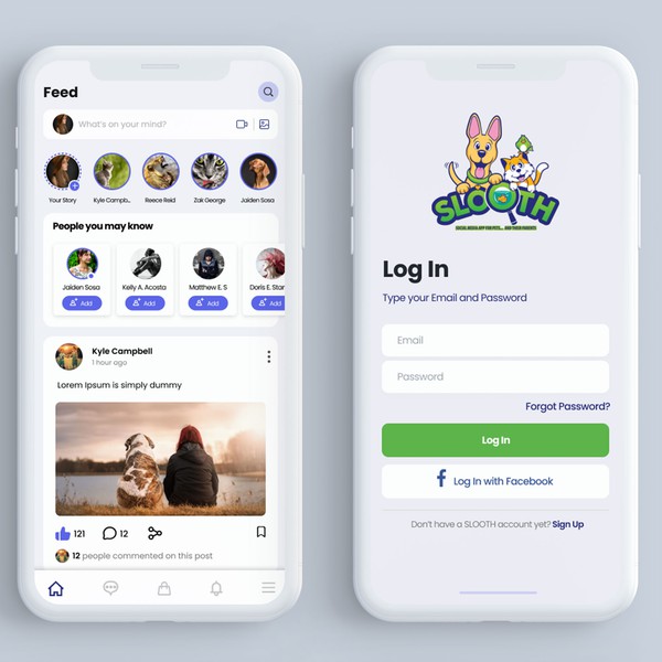 Design by Mahmou™ titled "pets social media app"