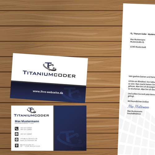 "Helfen Sie der neuen Firma Titaniumcoder mit einem neuen Design" winning Logo & brand identity pack