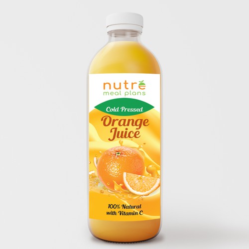 Easy Orange Juice Bottle.. Full Wrap! Design by TheThreeMedia