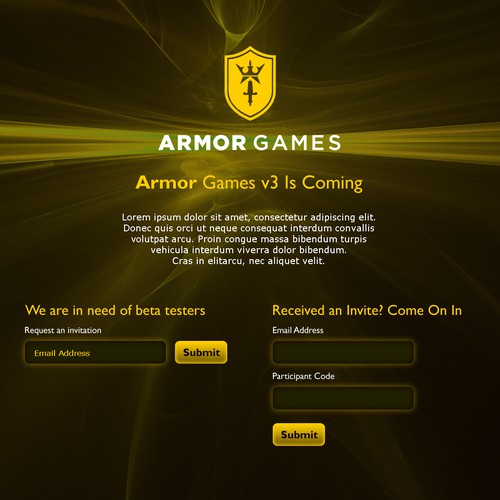 Breath Life Into Armor Games New Brand - Design our Beta Page Design by manustudio