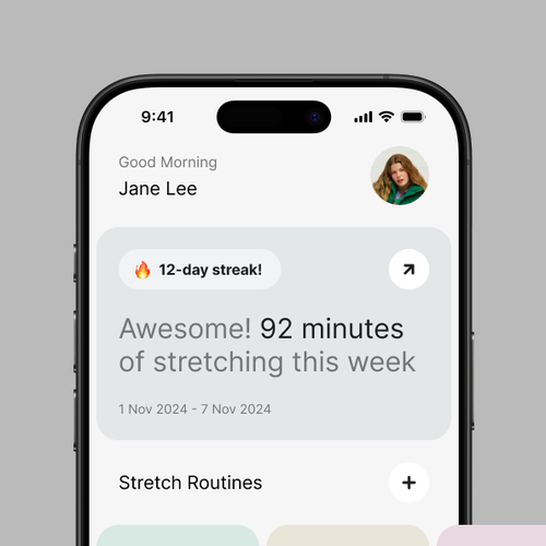 Stretching app with an aesthetic UI Design by Andrey Senes