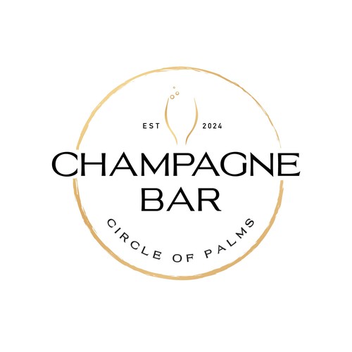 Luxury and modern Champagne Bar logo Design by Artiee