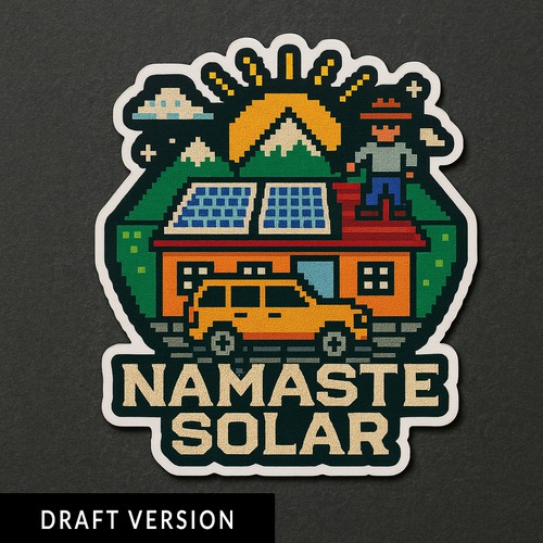 "Namaste Solar Sticker Pack" ganador Logotipos