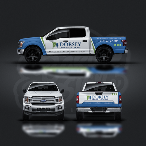 Lawn Care Truck Wrap Design - Ford F150 Crew Cab Design by bakuLdesigns™