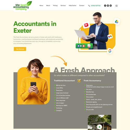 Designs | Fresh Accountancy Website homepage | Web page design contest