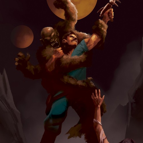 70's style science-fantasy custom art for book cover Design by licarto