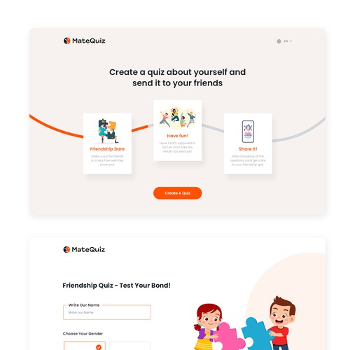 Redesign of a very popular quiz site (MateQuiz.com) Diseño de unbox.style⚡️