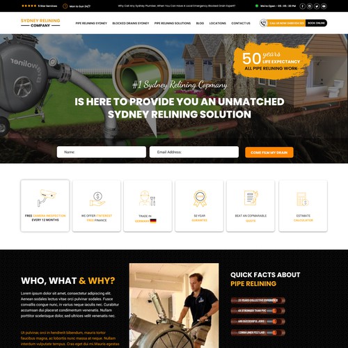 ⭐ SYDNEY PLUMBING COMPANY NEEDING FRESH NEW WEBSITE Design by Web Amenity