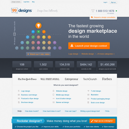 99designs Homepage Redesign Contest Design por pavot