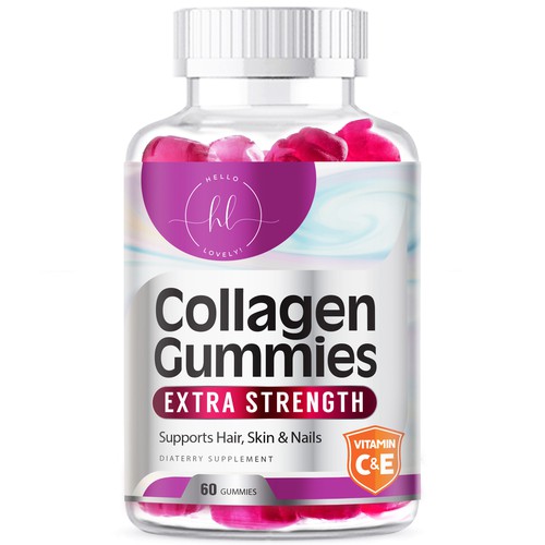 Hello Lovely needs a Collagen Gummies product label Diseño de agooshe