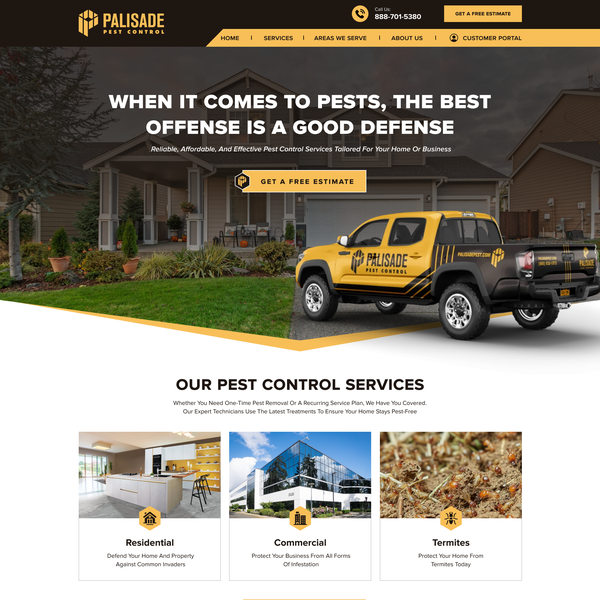 Bold, Sleek & Powerful Website Redesign for a Pest Control