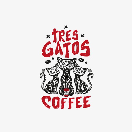 TRES GATOS COFFEE LOGO Design by vupeyadu ♥