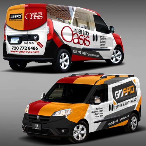 Create a van wrap advertising 2 businesses on 1 van (half/half) Design réalisé par Syns&Graphix™