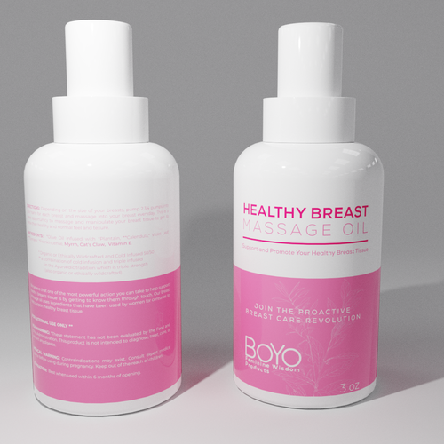 Design design a classy, bold healthy breast massage oil label di babibola