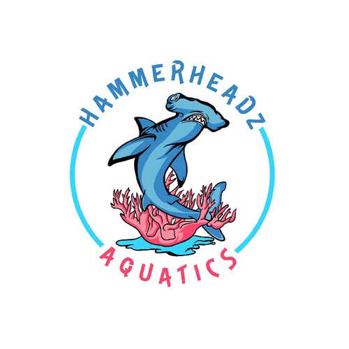 Hammerhead Shark Logo for Custom Salt Water Aquariums and Ocean Coral Farm Company Réalisé par gntkart