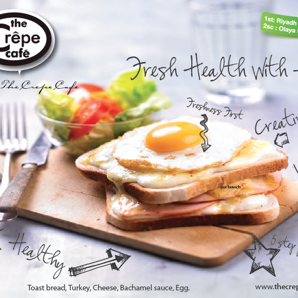 Help the Crepe Cafe create a flyer featuring new items