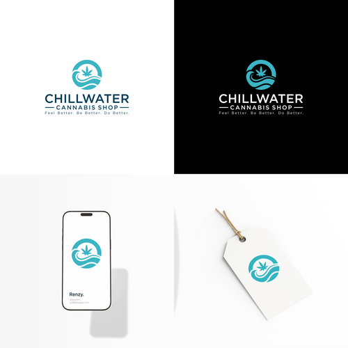 Chillwater Cannabis Shop Logo - Calm the Noise, Find Your Better Design by Renzy.