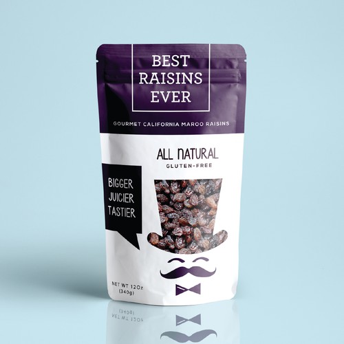 Best Raisins Ever - package design for PREMIUM raisins-ontwerp door Bacterykey