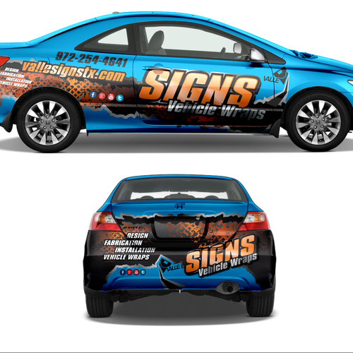 Create Professional and modern looking Partial vehicle wrap for Sign Company Design by DVKstudio™