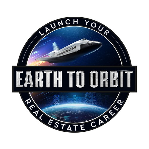 Realistic Logo for "Earth to Orbit" Sales Course. Achieve financial freedom through real estate. Design by GIRA✪