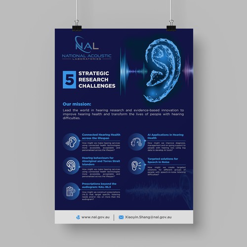 Create an engaging poster for a world-leading hearing research and innovation institution! Design by Monki D Loy