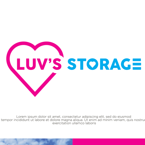 Luv’s Storage - modern logo with bright color Design by Bad Flow