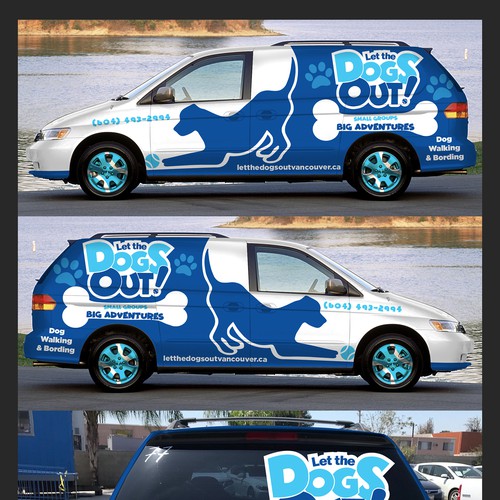 Design a Minivan Vehicle Wrap for Dog Walking Business Design réalisé par Logicainfo ♥