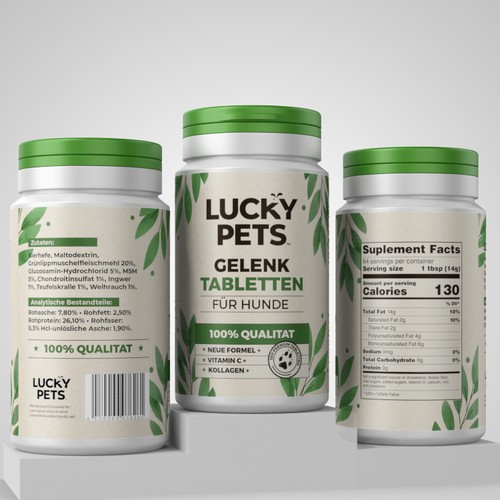 Modern label design for high quality joint tablets for dogs Design by Pice Wilf