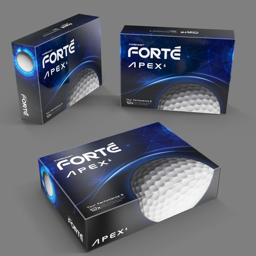 Create a futuristic, high-end packaging golf ball box for Foremost Golf Design réalisé par YuriyBaranov