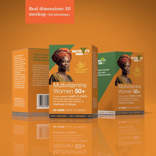 Design a premium packaging for Multivitamin for women 50+ brand for Nigerian Consumers Design réalisé par familydog