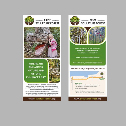 Enticing Rack Card for Unique and Fun Sculpture Park Nature Preserve Design by Krishna Arts