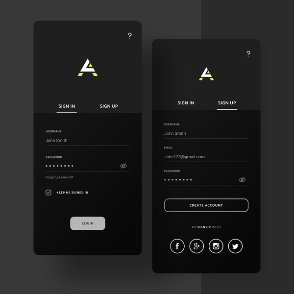 Elegant Sign In / Sign Up UI