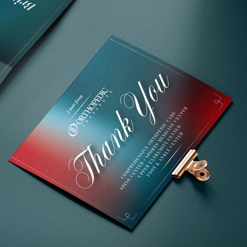 Orthopedic Thank You Card Design Ontwerp door YaseenArt
